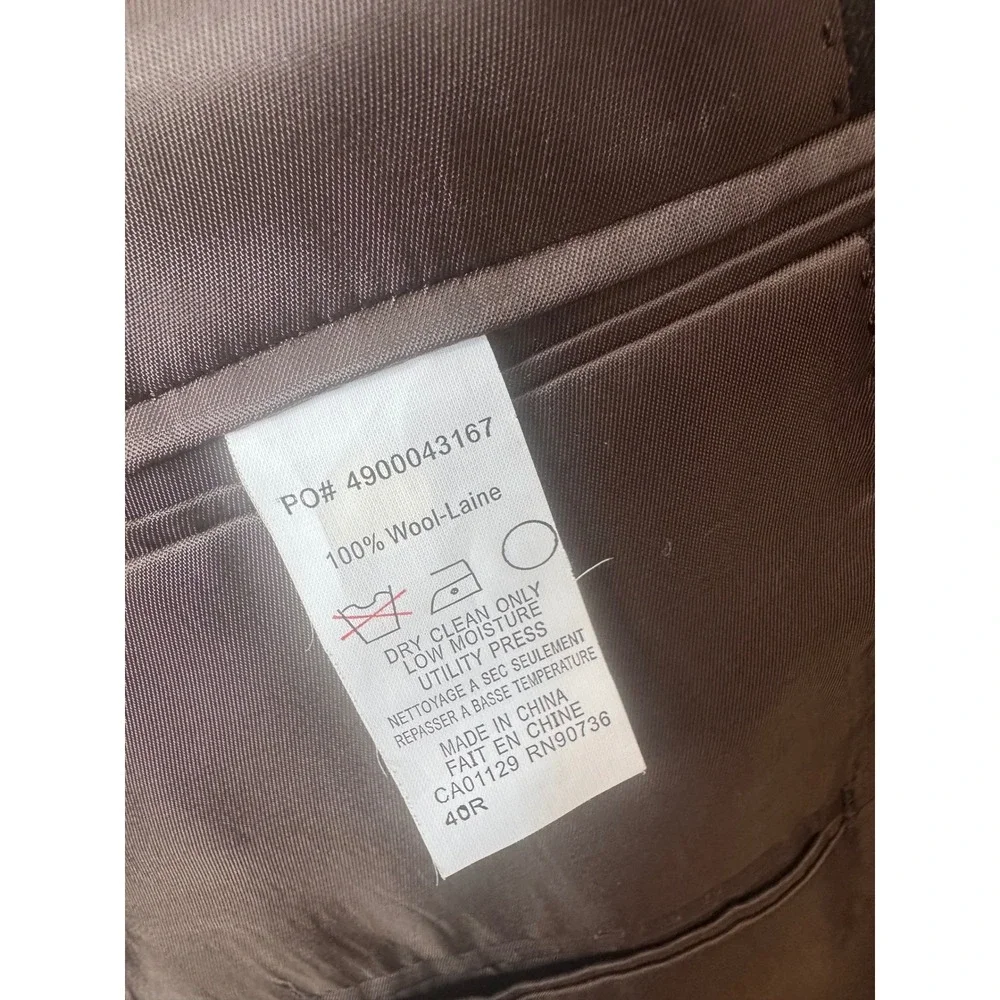 Calvin Klein Mens Charcoal Gray 100% Wool 2-Button Suit‎ Jacket Blazer 40R